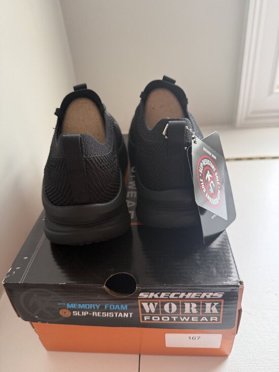 NWB Sketchers Footwear Sneaker D'Lux Walker SR Ozema Black Size US 5.5 $95 [jb] - Picture 13 of 16